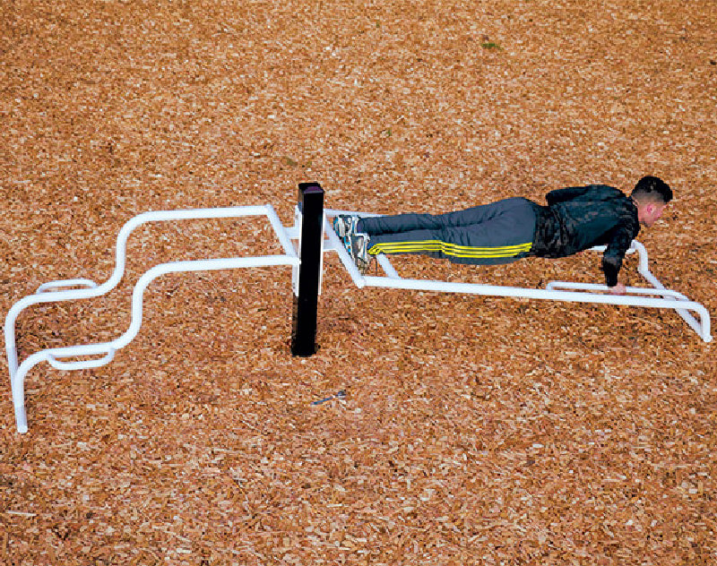 ExerTRAC Fitness Station FE-1345 – Outdoor Decline Push Up & Push-Up/Triceps Dip