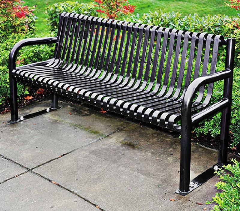 Pacific Outdoor 6ft Steel Bench w/ Arms SE-5120