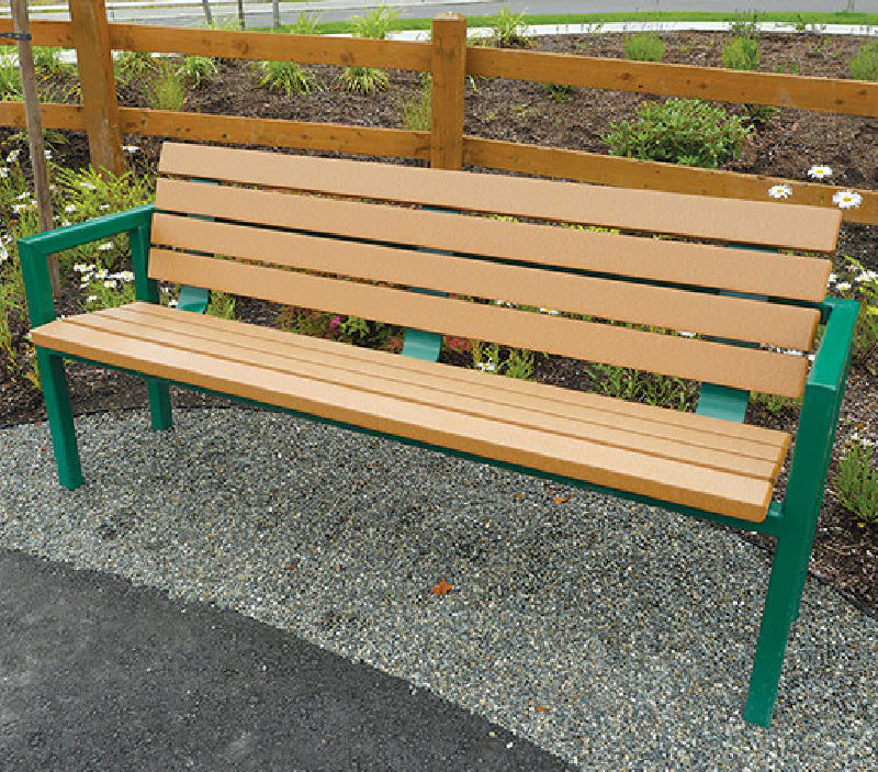Pacific Outdoor 6ft Poly Bench W/Arms SE-5130