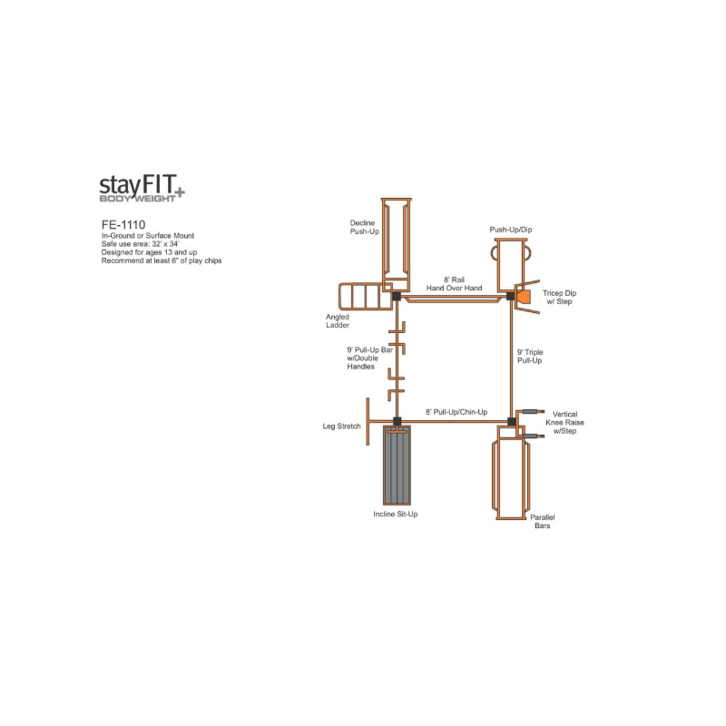 StayFIT Model 1110 (Outdoor Fitness Multi-Station #8)