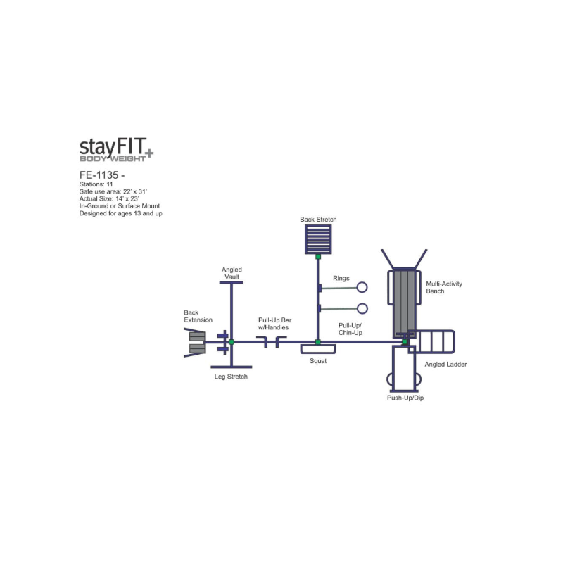 StayFIT Model 1135 (Outdoor Fitness Multi-station #26)