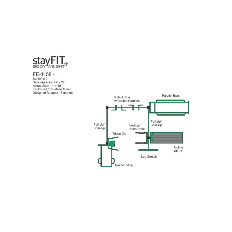 StayFIT Model 1158 (Outdoor Fitness Multi-station #34)
