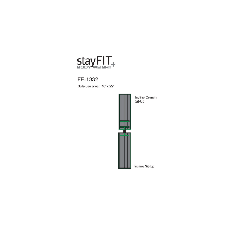 ExerTRAC Fitness Station FE-1332 – Incline Sit-Up Bench / Crunch Sit-Up Bench