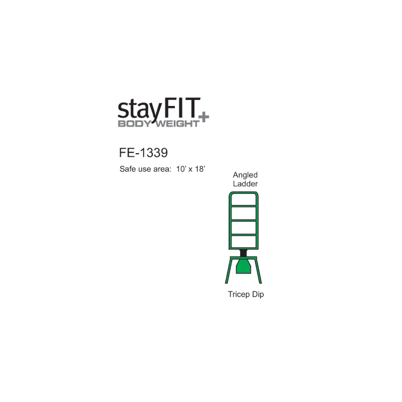 ExerTRAC Fitness Station FE-1339 – Outdoor Triceps Dip & Angled Ladder Fitness Station
